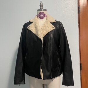 Old Navy Faux Leather Sherpa Moto Jacket Size S